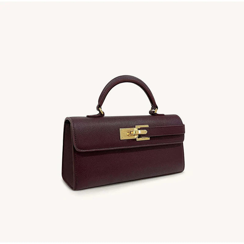 Luxury Brand Women's Lock-lock Handbag Retro High-quality Square Shoulder/crossbody Bag Fashionable High-end burgundy Women' Bag 2026