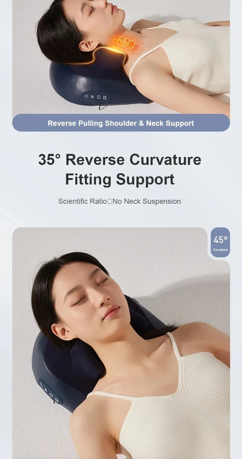 JAIYORL Almohada Masajeadora Eléctrica para Trapecio — Inalámbrica para Auto y Hogar, con Calor, para Cintura, Cuello, Piernas y Cervical, Masaje Shiatsu con Amasado