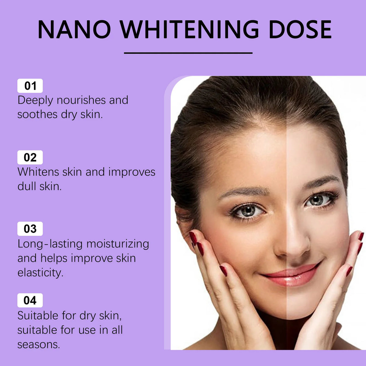 Crema facial suave con niacinamida — Aclarante, iluminadora, hidratación profunda, repara la piel seca, suavizante, con ácido hialurónico, cuidado facial, humectante.