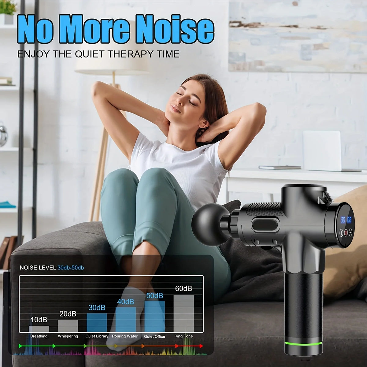 30 Level Massage Gun Fascia Deep Muscle Relax Body Neck Massager Electric Fitness Equipment Noise Reduction Male Female Masajiador Colporal