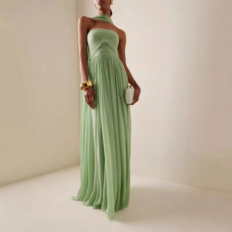 Luxurious Women Corset Party Cocktail Dress Sexy Off Shoulder Halter Folds Slit Guest Celebrity Long Dress Celebrity Prom Gown 2026 GOLD FASHION. VESTIDO PARA OCASION ELEGANTE
