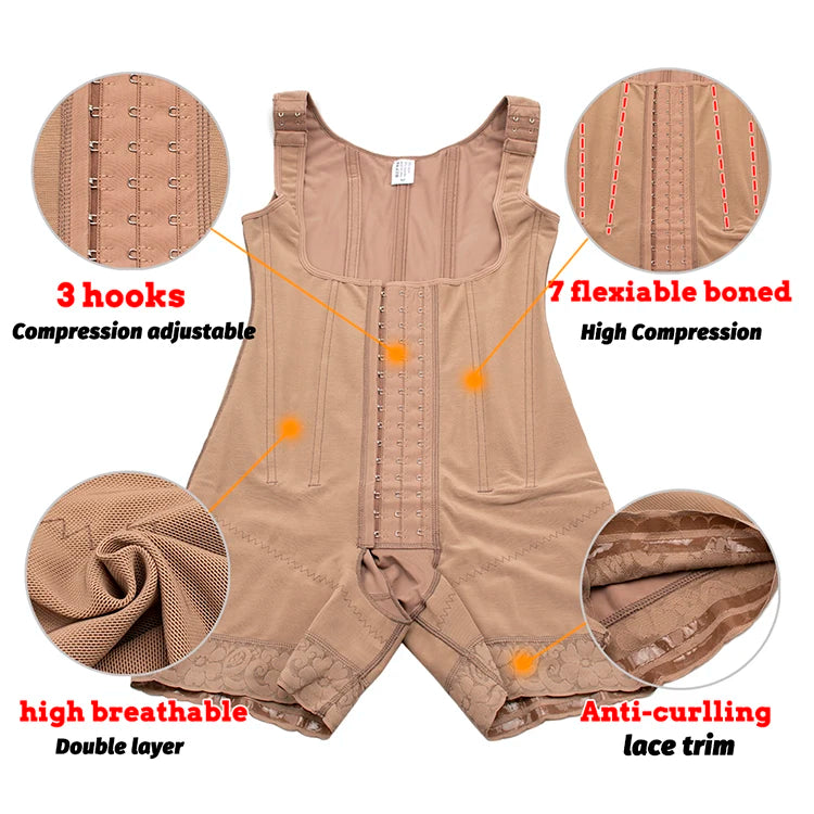 Fajas Colombianas Postquirúrgicas, Moldeadoras y Compresoras, Entrenador de Cintura, Levanta Glúteos, Ropa Moldeadora para Mujer, Moldeador Corporal Completo, Faja de Compresión BBL. Material Duradero.
