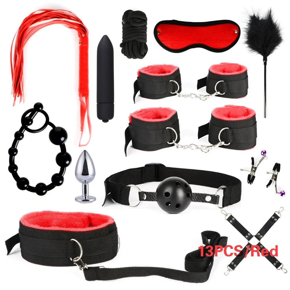 Niusida Sex Products Erotic Toys for Adults BDSM Sex Bondage Set Handcuffs Nipple Clamps Gag Whip Rope Sex Toys For Couples 2026