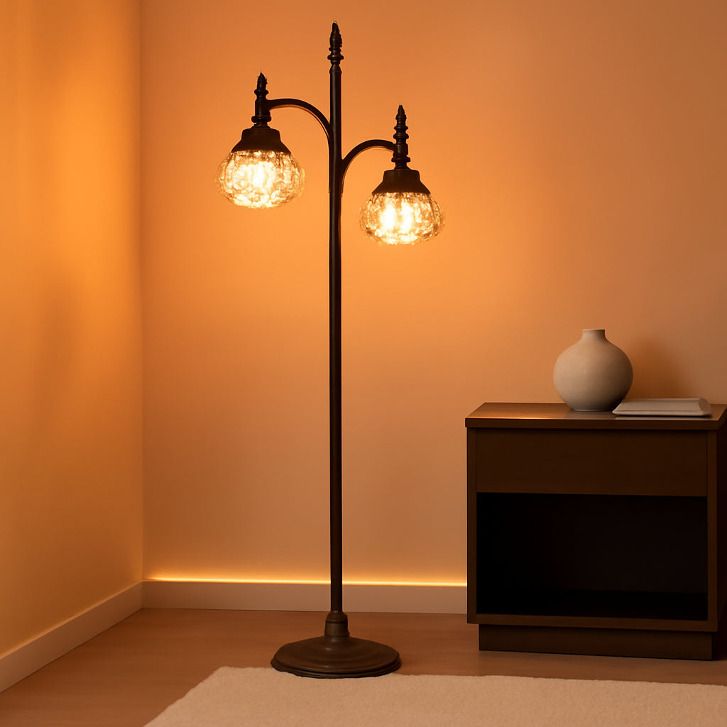 Black 66Inch Tall Floor Lamp Dimmable Bulbs Included