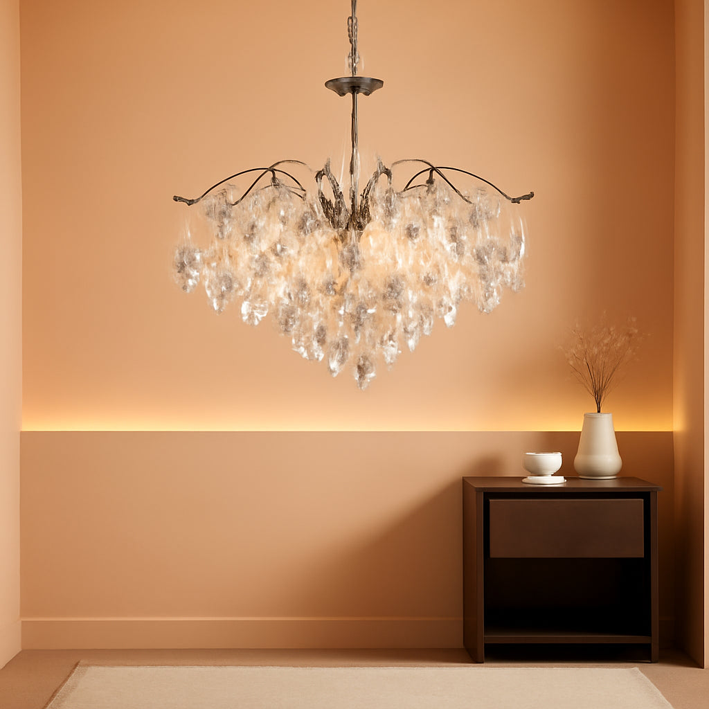 Modern K9 Crystal Chandelier Chrome Finish Dining Room