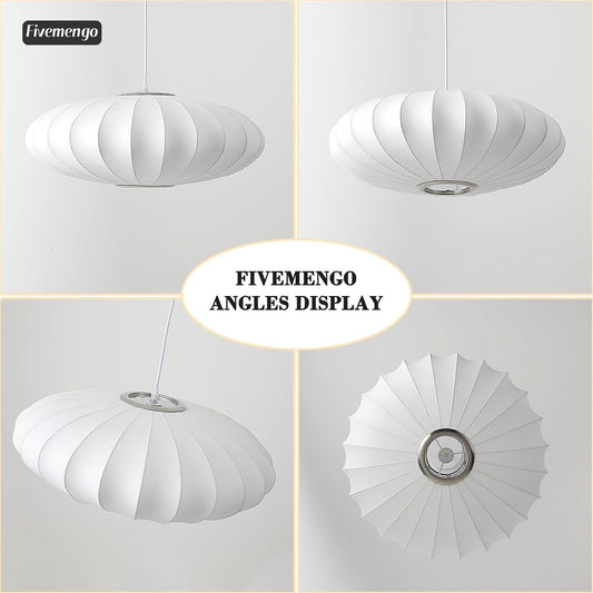 Size 19In White Pendant Light Fixture Saucer Chandelier
